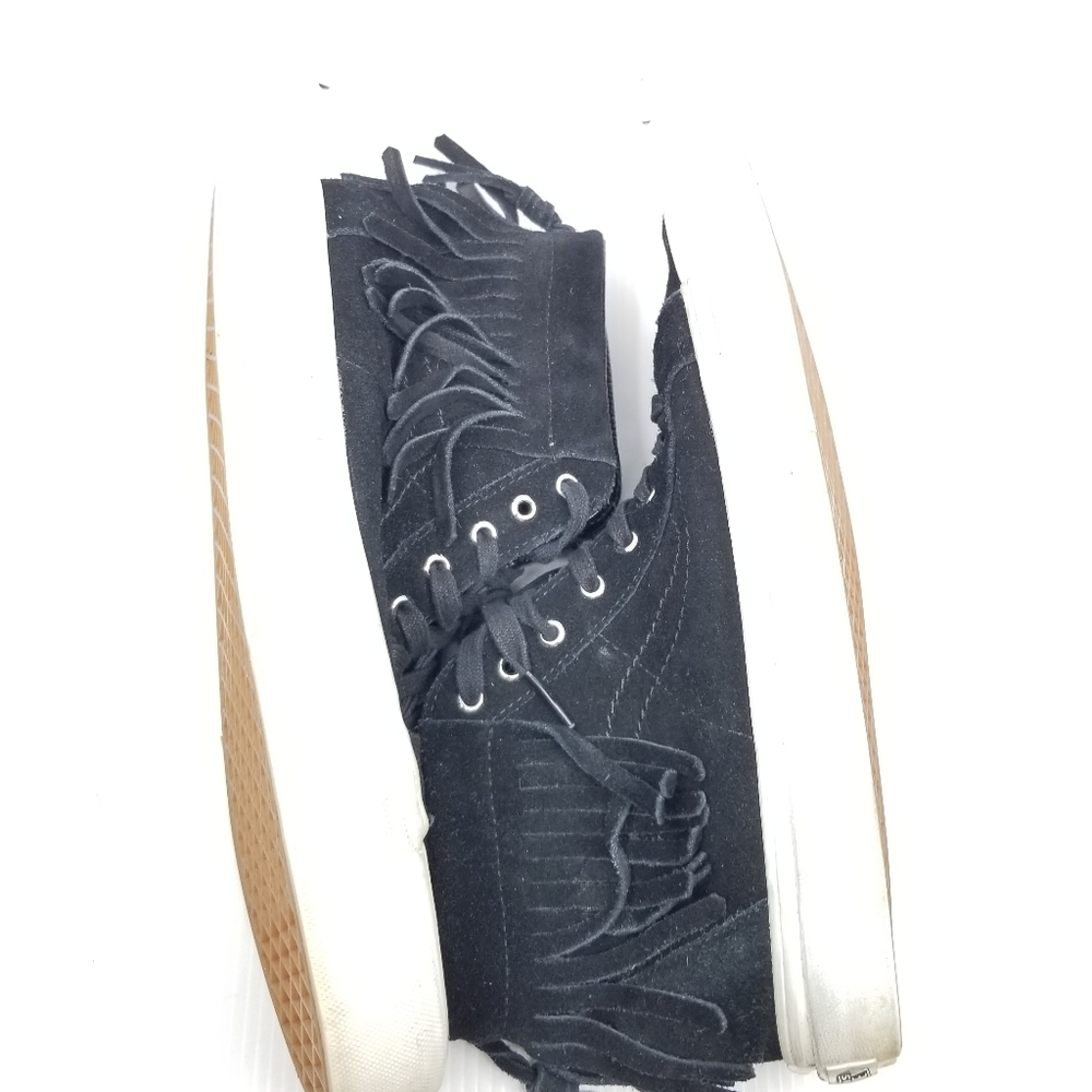 SOLD..Vans Black Suede Fringe Sk8 Hi Moc Style Sneakers - Picture 6 of 13